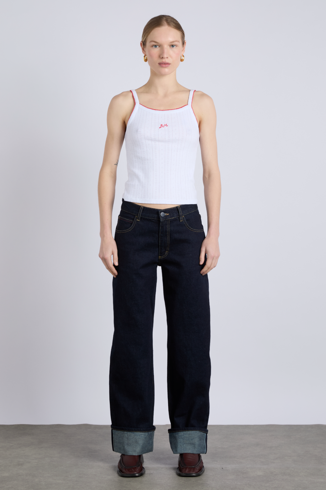 Italian selvedge sylvie jeans with turn up