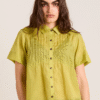 sheer wendy blouse - golden lime