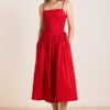 angelina midi dress - red