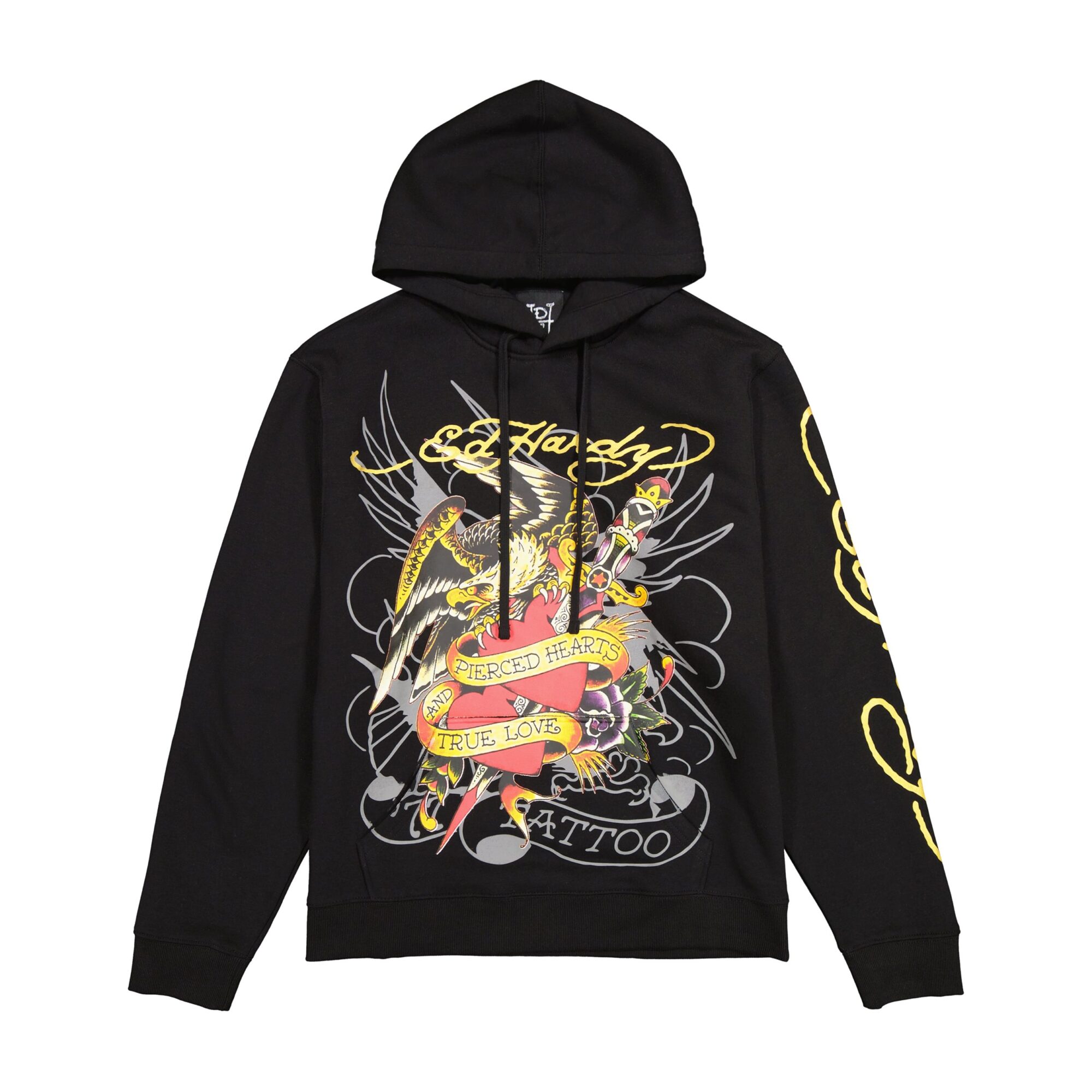 Pierced Eagle Mens Hoodie - L, BLACK #131877