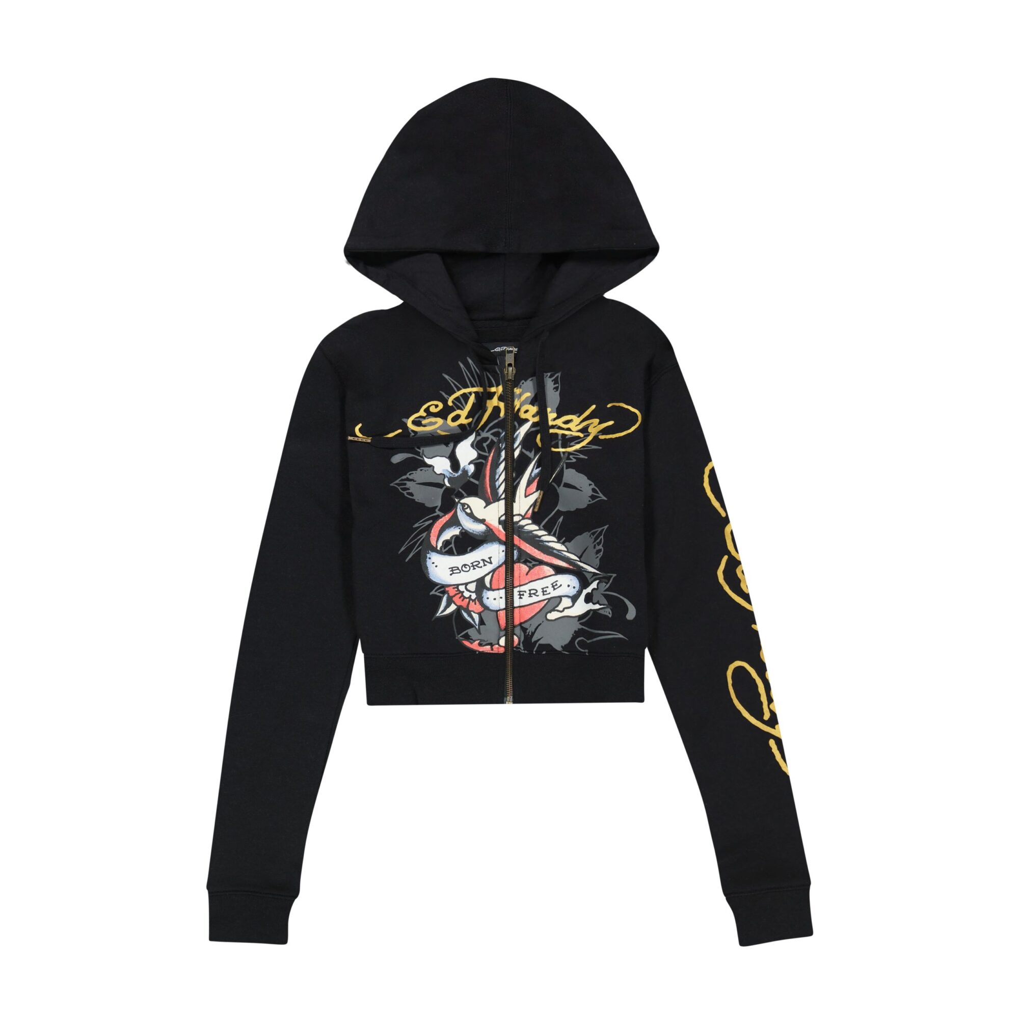 Swallow Cropped Hoodie - M, BLACK #292911