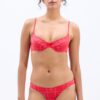 uma underwire bikini top - red broderie