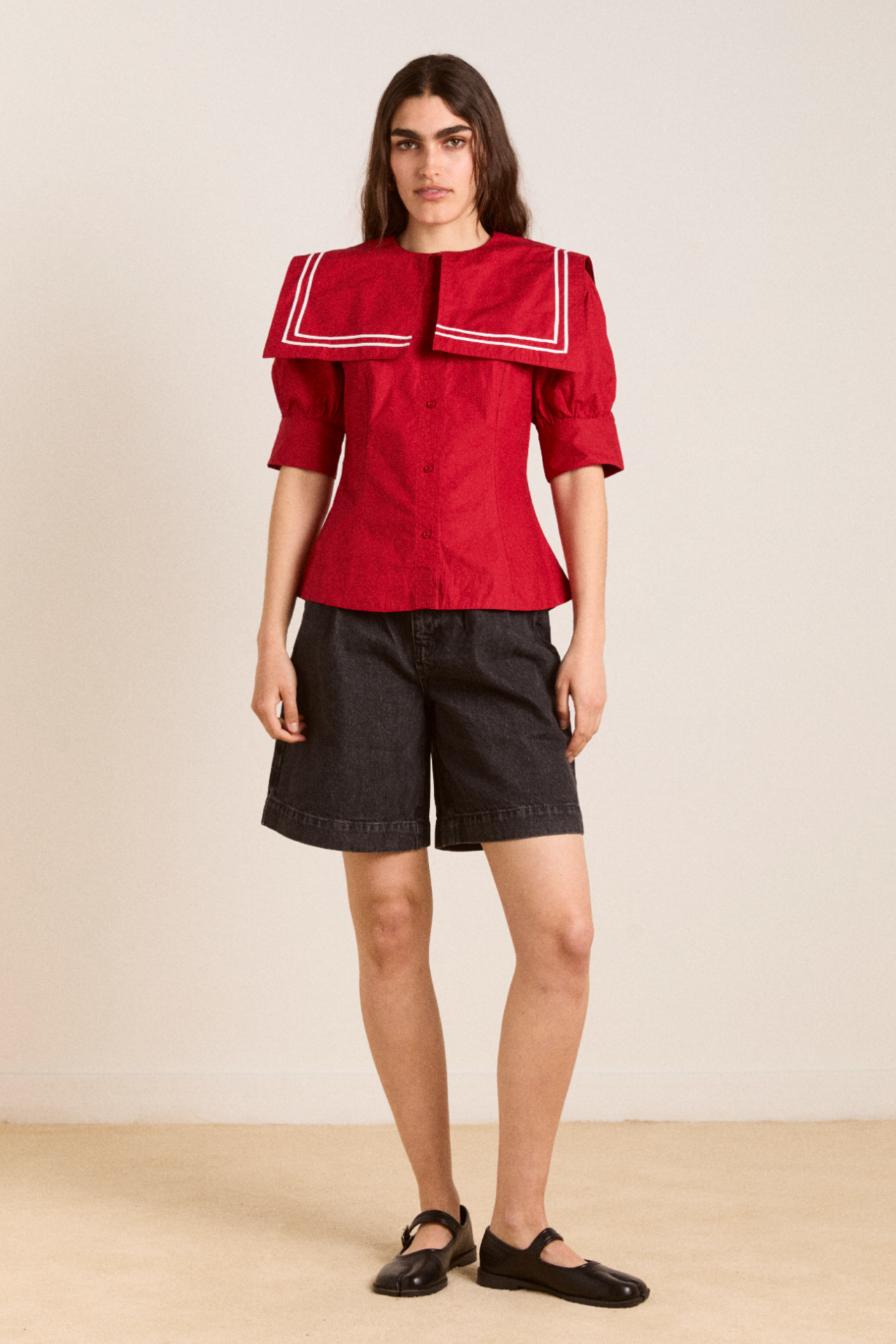 keisha blouse - cherry red